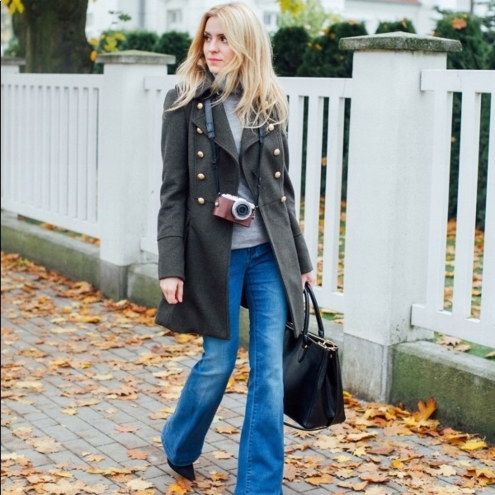 Zara Dark Gray Pea Coat